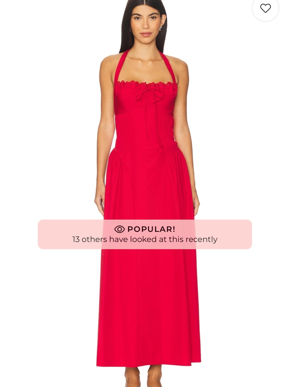 Bright Red Halter Tie-Front Maxi Dress